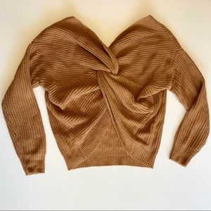Sweaters - Twist Back Camel Sweater - XS/Small Sweaters - Twist Back Camel Sweater - XS/Small